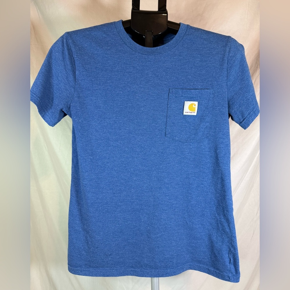 Carhartt Boys' Short Sleeve Pocket T-Shirt – Heathered Blue 👕